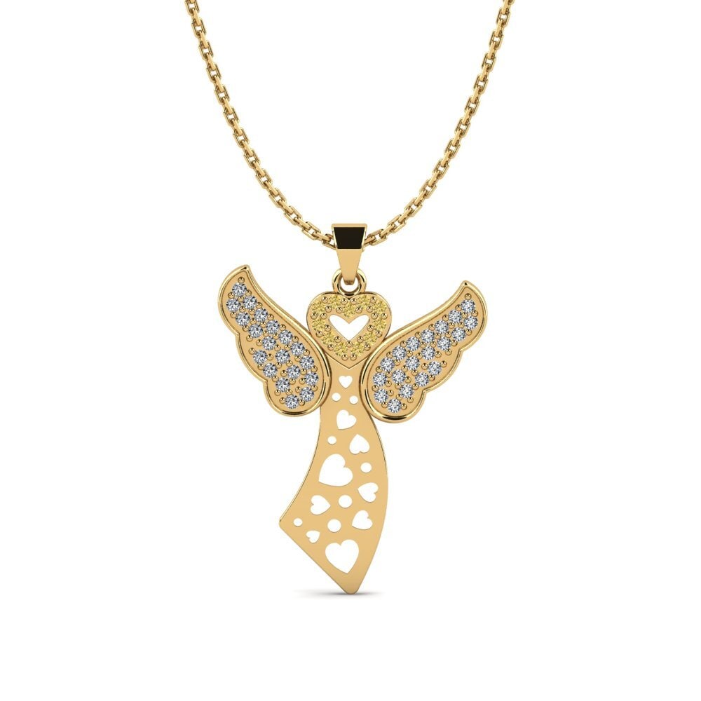 Gelber Diamant Damen anhänger Ednesha