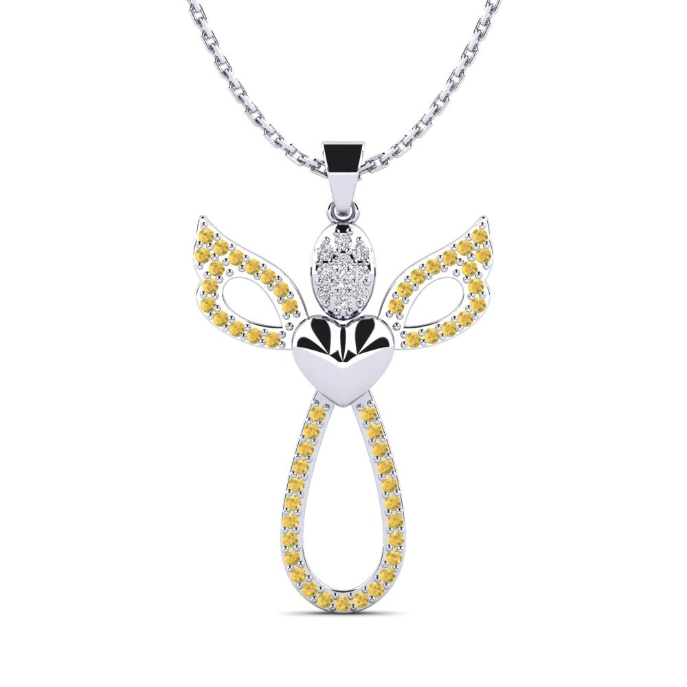 Gelber Diamant Damen anhänger Ednila