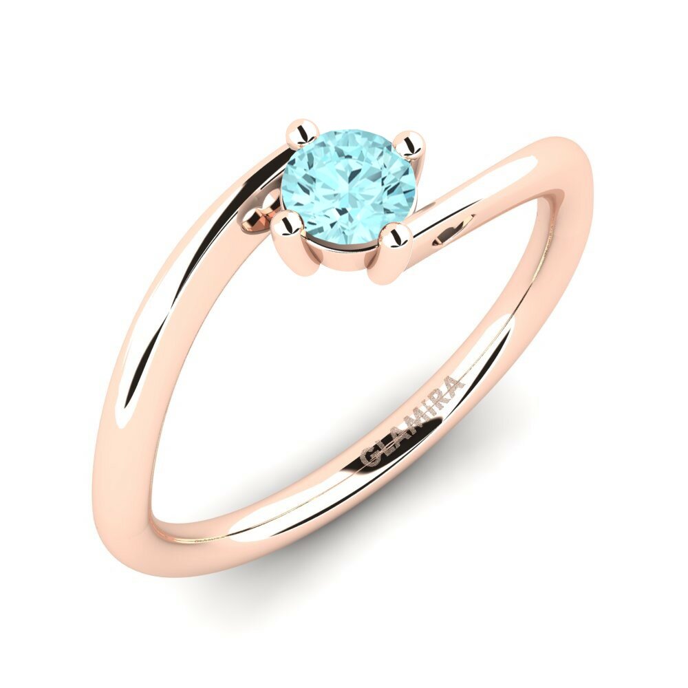 Rotgold 585 Aquamarin Damenring Edoarda