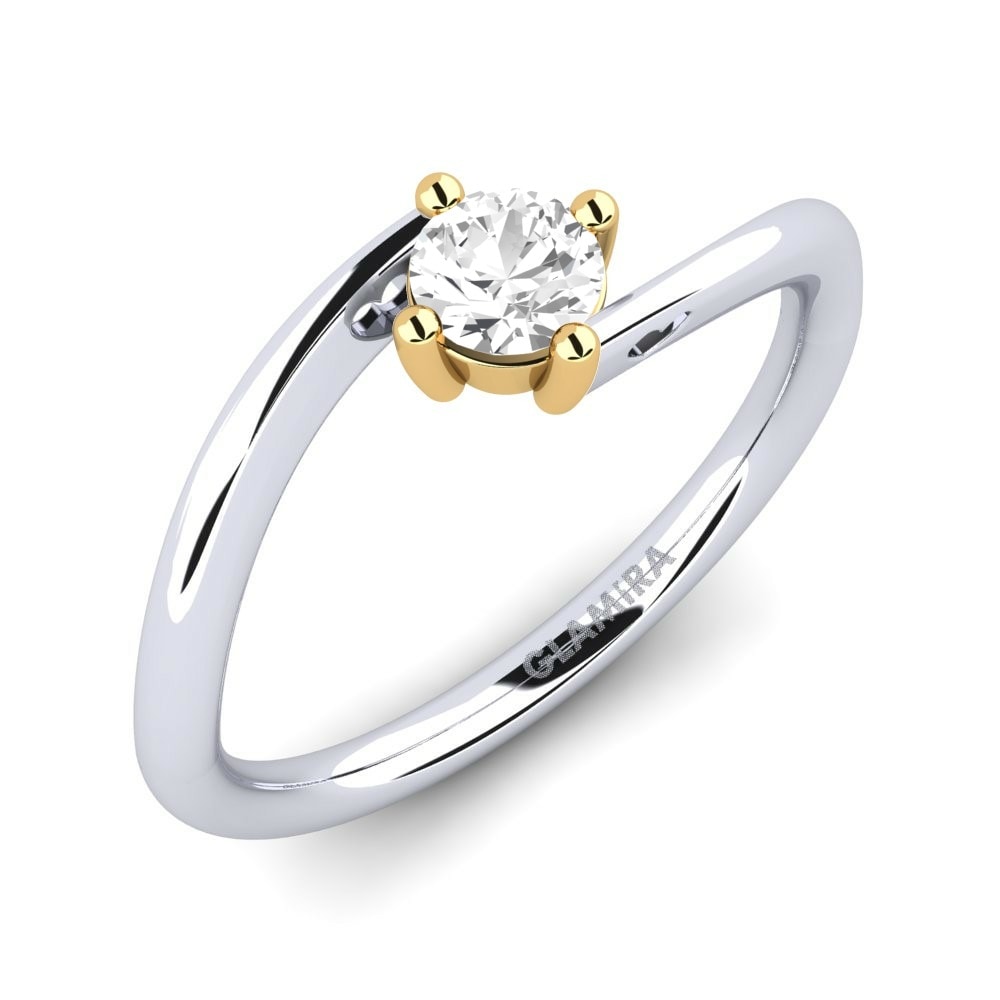 9k White & Yellow Gold Engagement Ring Edoarda