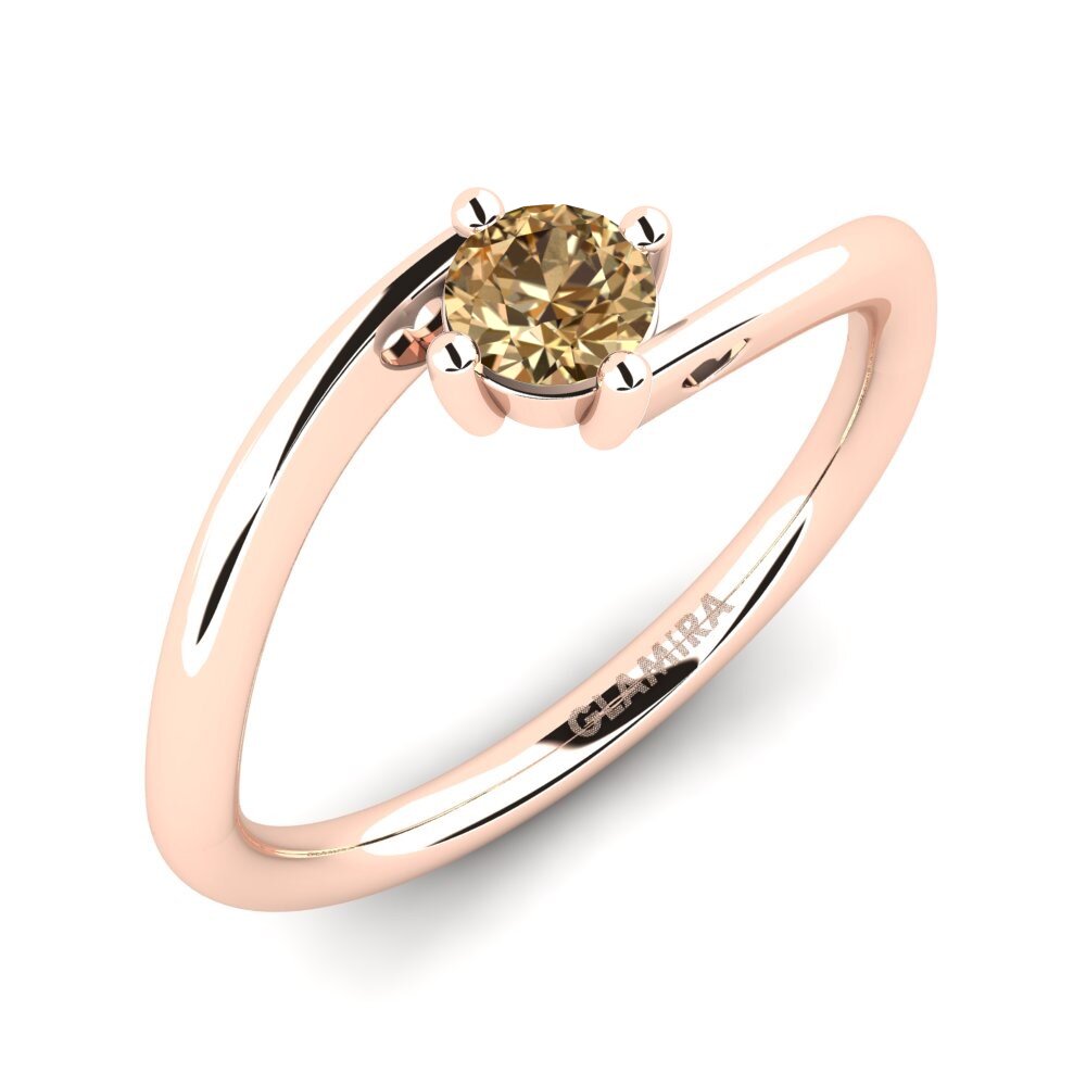 Rotgold 750 Brauner Diamant Damenring Edoarda