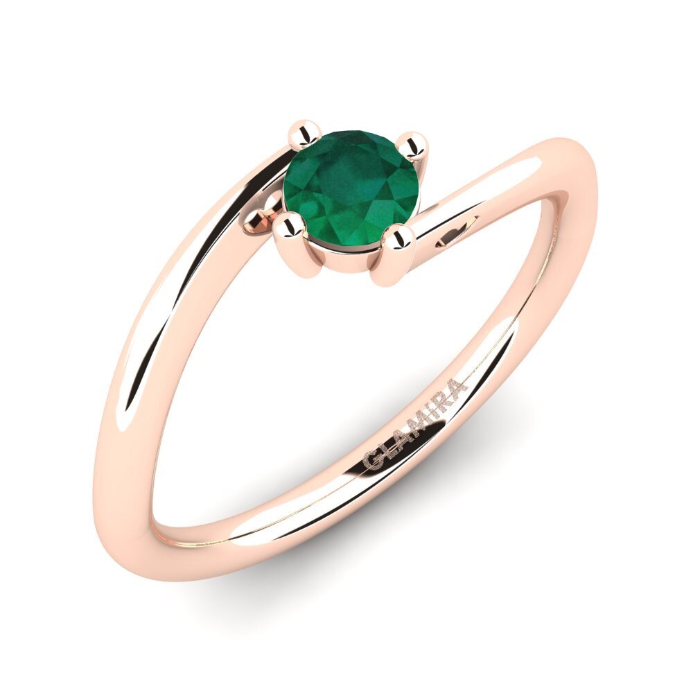 Rotgold 750 Smaragd Damenring Edoarda