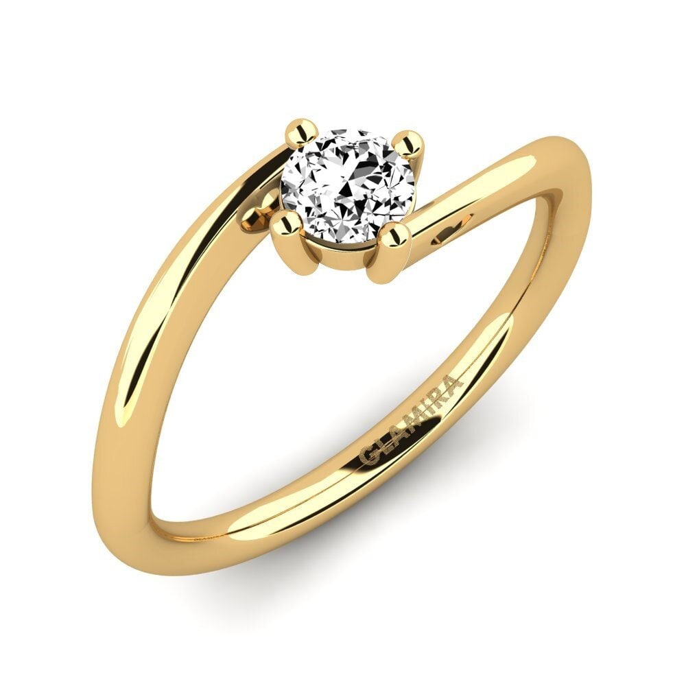 14k Oro Amarillo Moissanita Anillo de Mujer Edoarda