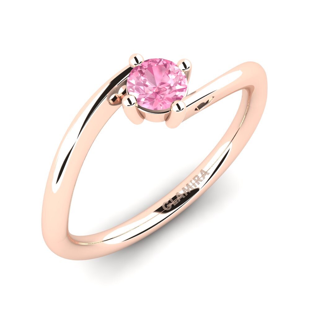 Rotgold 750 Rosa Saphir Damenring Edoarda