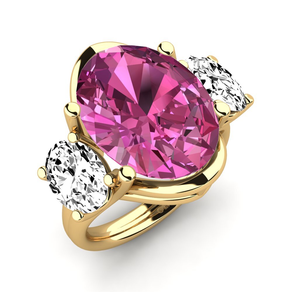9k Oro Amarillo Topacio Rosa Anillo Edolie
