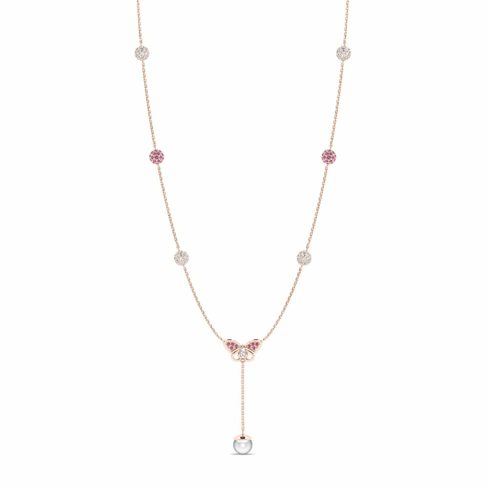 14k Rose Gold Rhodolite Garnet Women's Necklace Edom