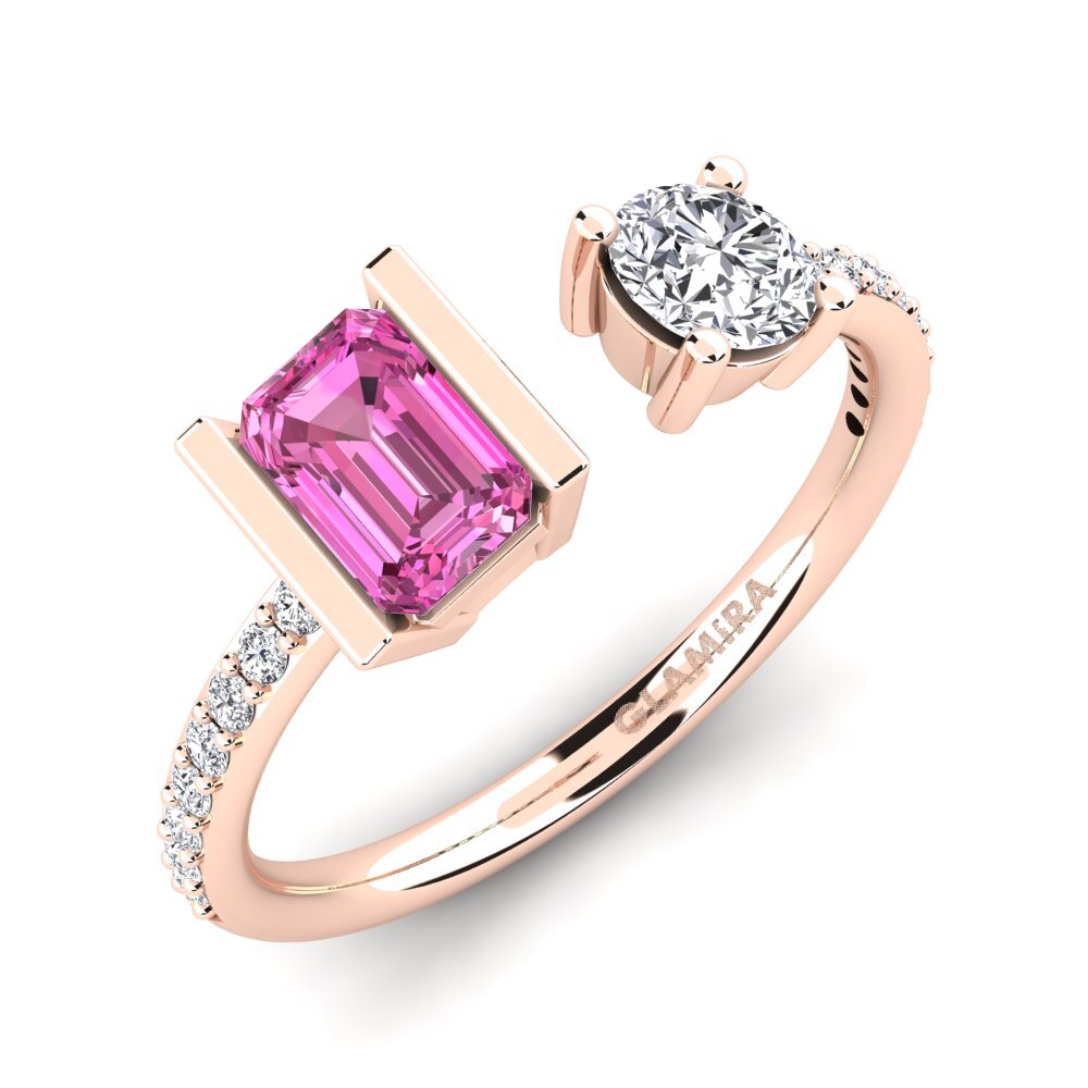 Emerald Cut Pink Topaz Engagement Ring Edrea