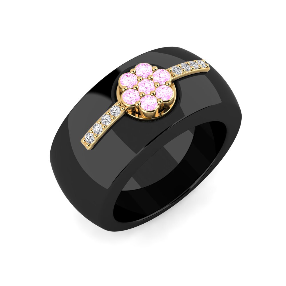 14k Yellow Gold Pink Sapphire Ring Eduard