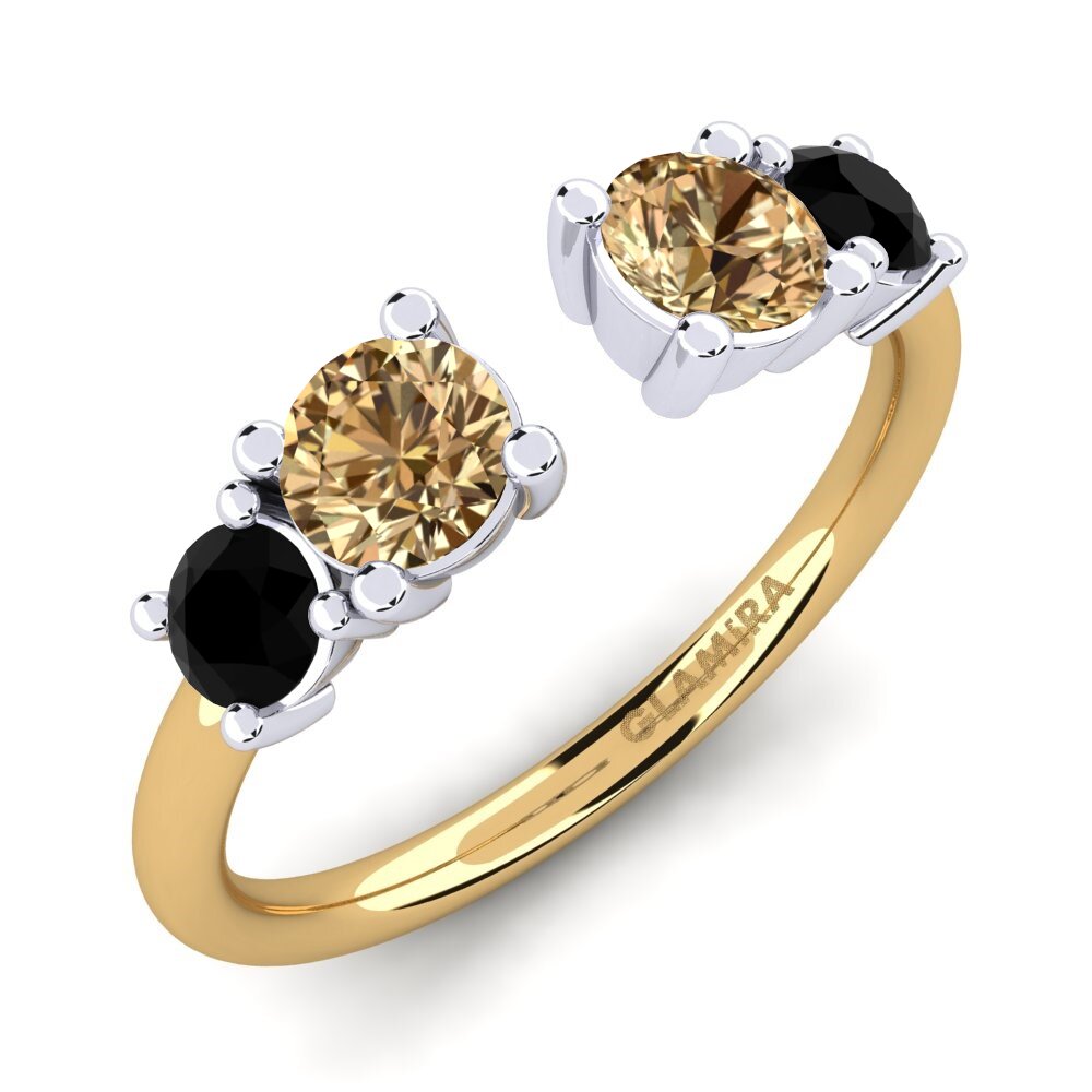 14k Oro Amarillo/Blanco Anillo de compromiso Eduarda