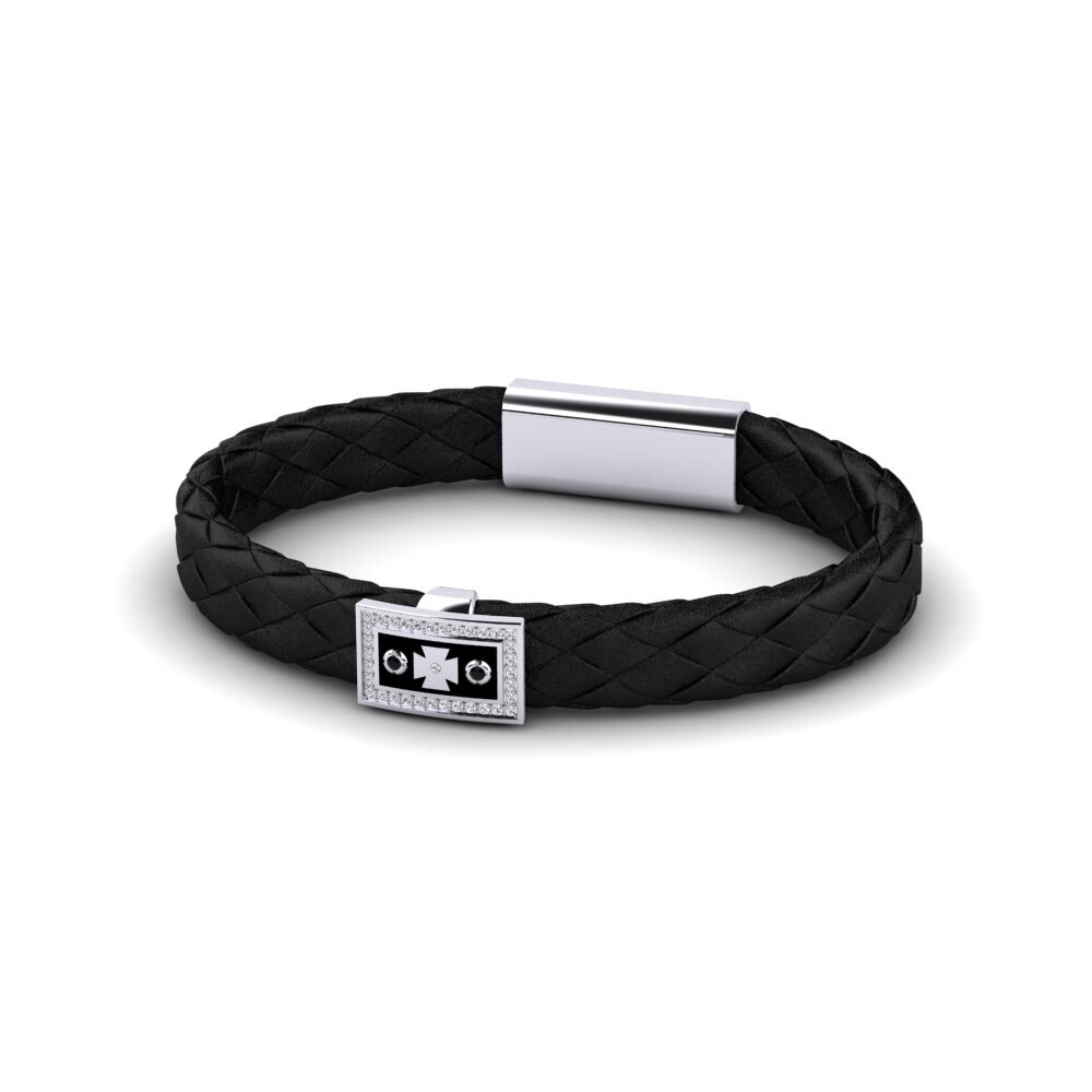 14ct White Gold Black Onyx Men's Bracelet Edward