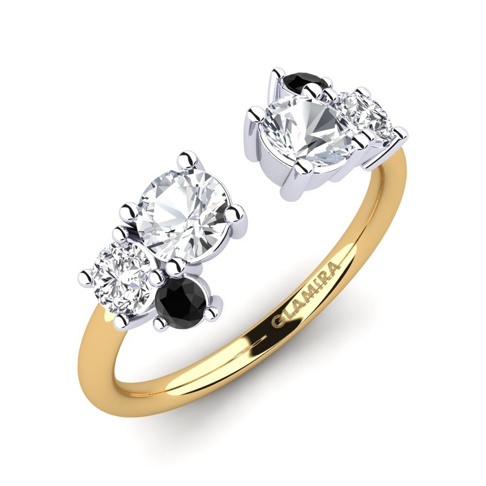 14ct Yellow / White Gold White Zircon Ring Edwardeen