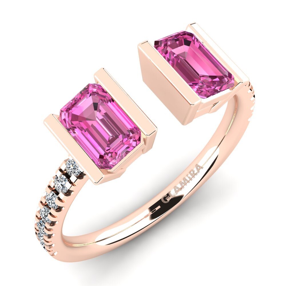Emerald Cut Pink Topaz Engagement Ring Edwardina