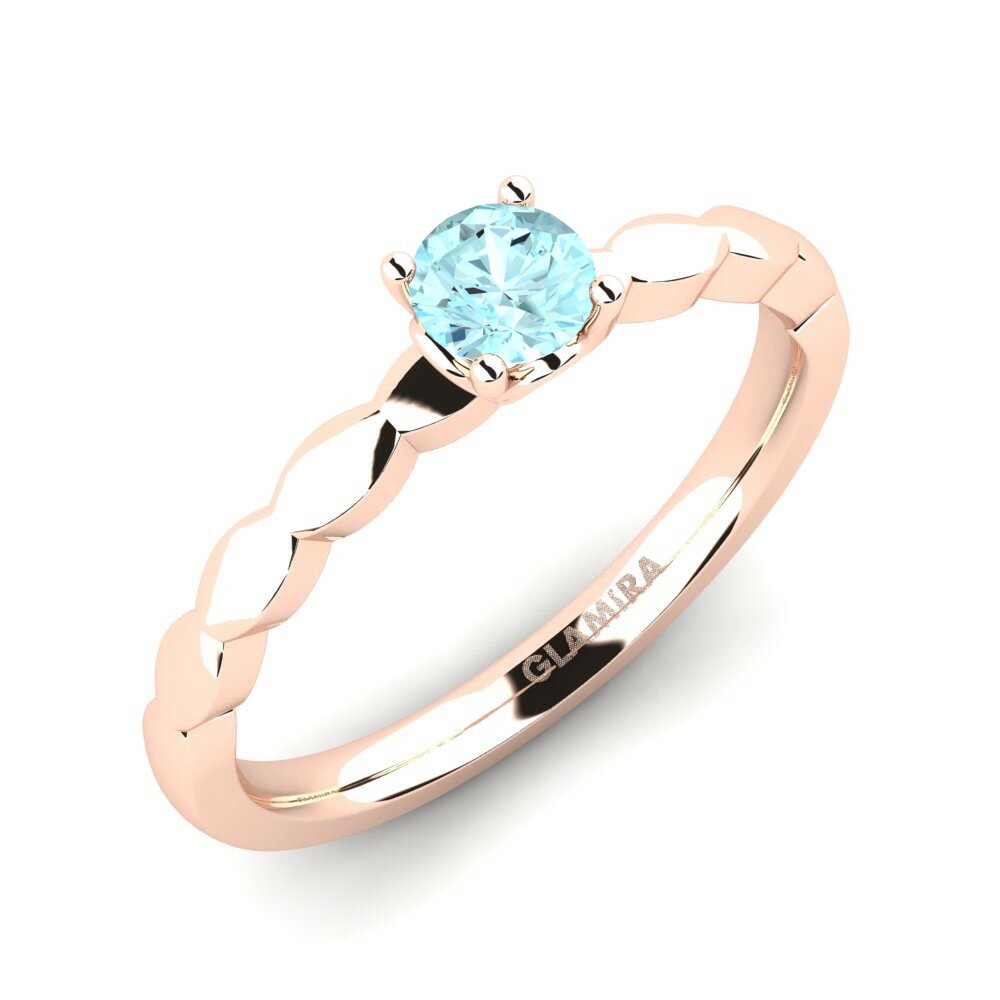 Rotgold 585 Aquamarin Verlobungsring Effie