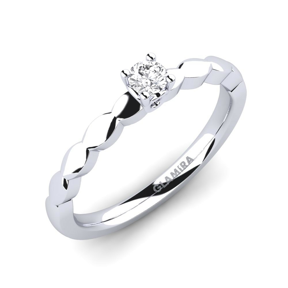 白色藍寶石 訂婚戒指 Effie 0.1 crt