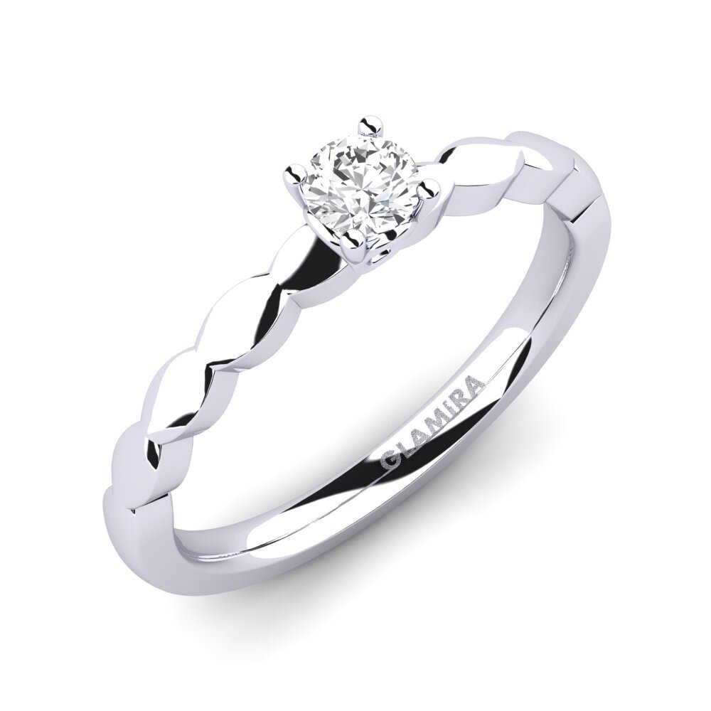 950 Platina Diamant-safír Zásnubní prsten Effie 0.16 crt