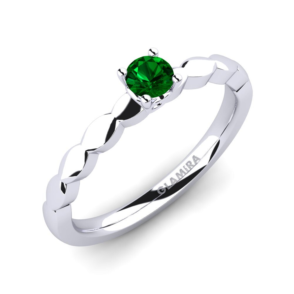 Zircone Vert Bague de fiançailles Effie 0.16 crt