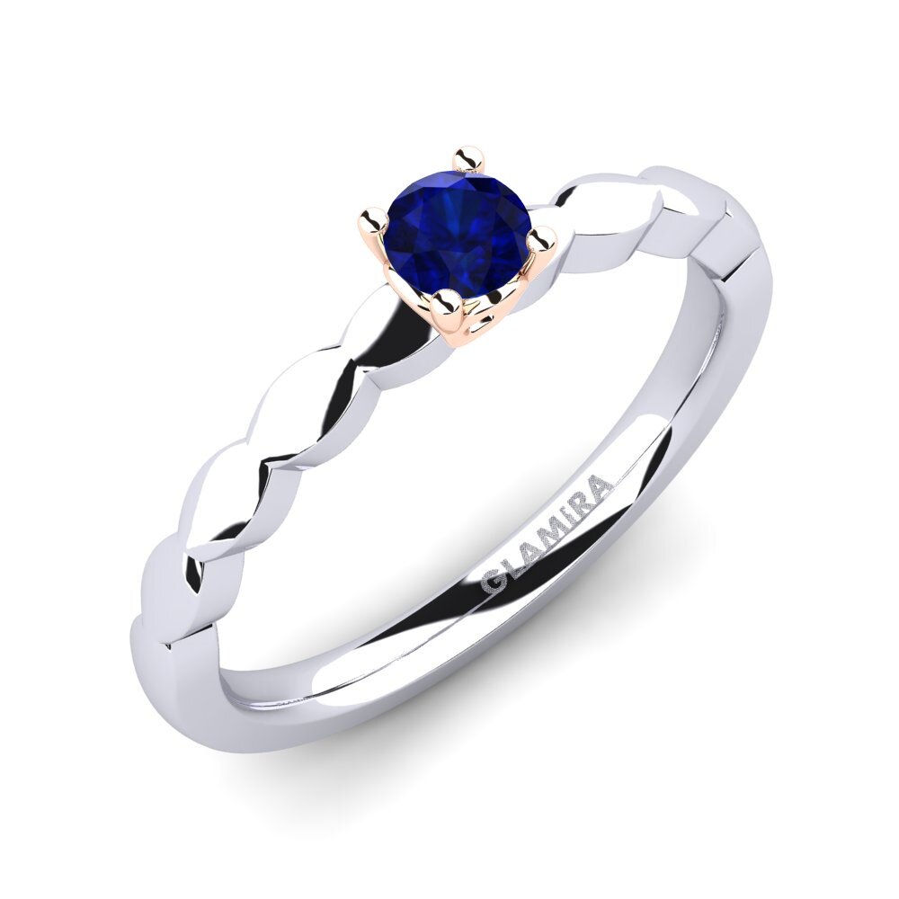 18ct White / Rose Gold Sapphire Engagement Ring Effie 0.16 crt