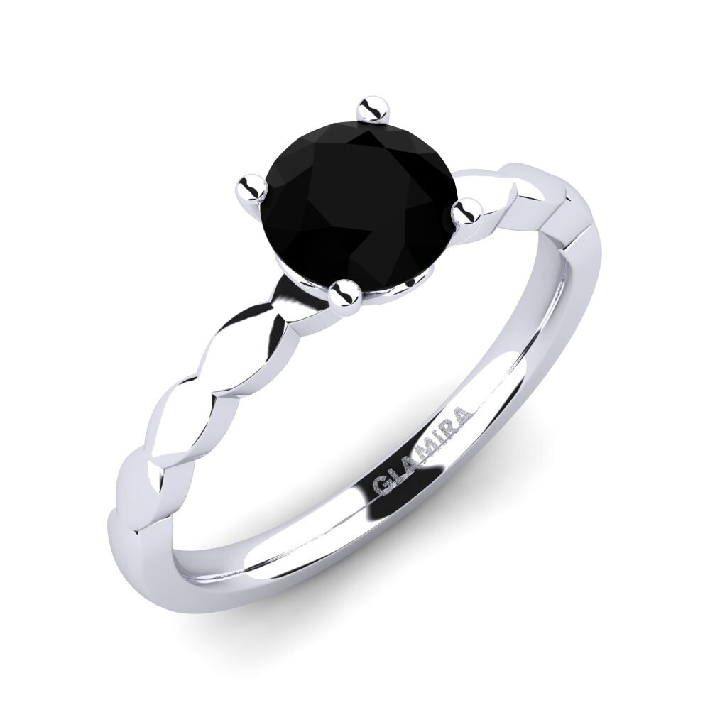 Black Sapphire Engagement Ring Effie 0.8 crt