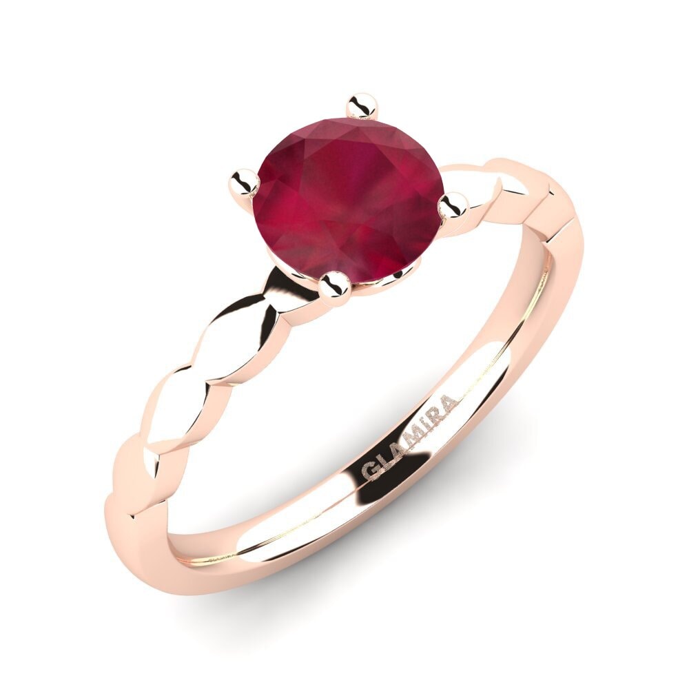 14ct Rose Gold Ruby Engagement Ring Effie 0.8 crt