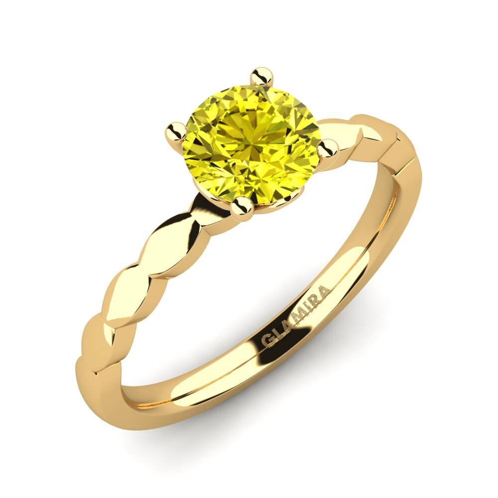 18k Oro Amarillo Anillo de compromiso Effie 0.8 crt