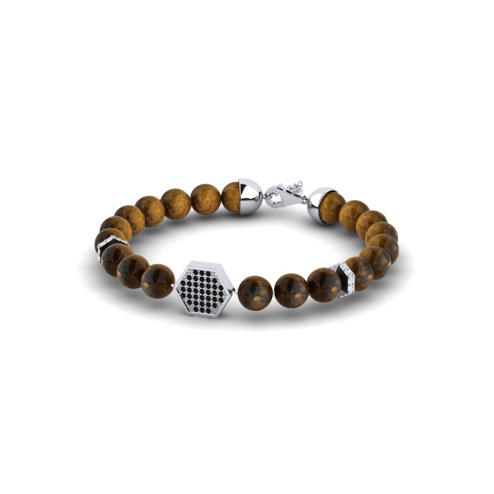 Zafiro negro Pulsera para hombre Efpacinou