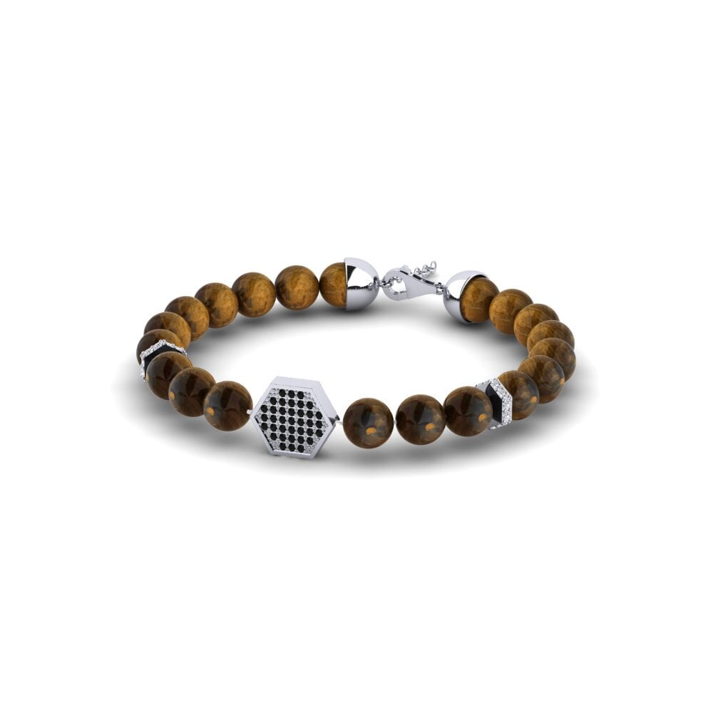 Diamante Negro Pulsera para hombre Efpacinou