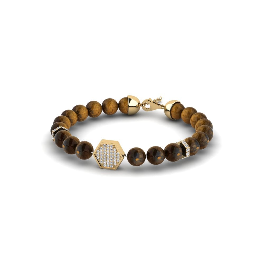 9k Oro Amarillo Pulsera para hombre Efpacinou
