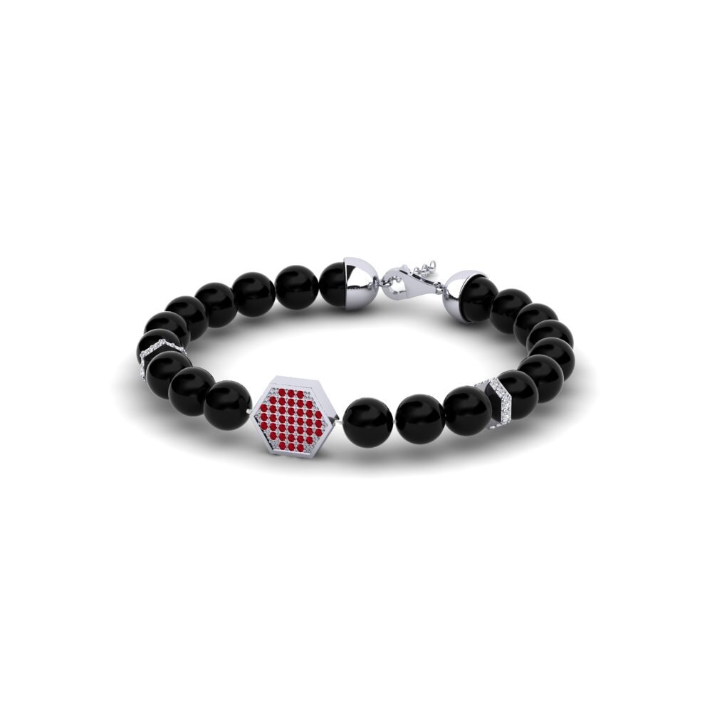 Zircônia Vermelha Pulseira masculina Efpacinou