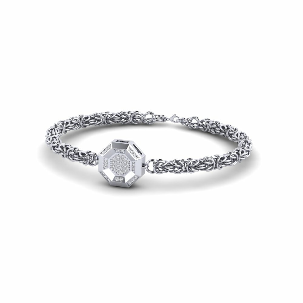 Chain Men's Bracelets Efua 585 White Gold Diamond
