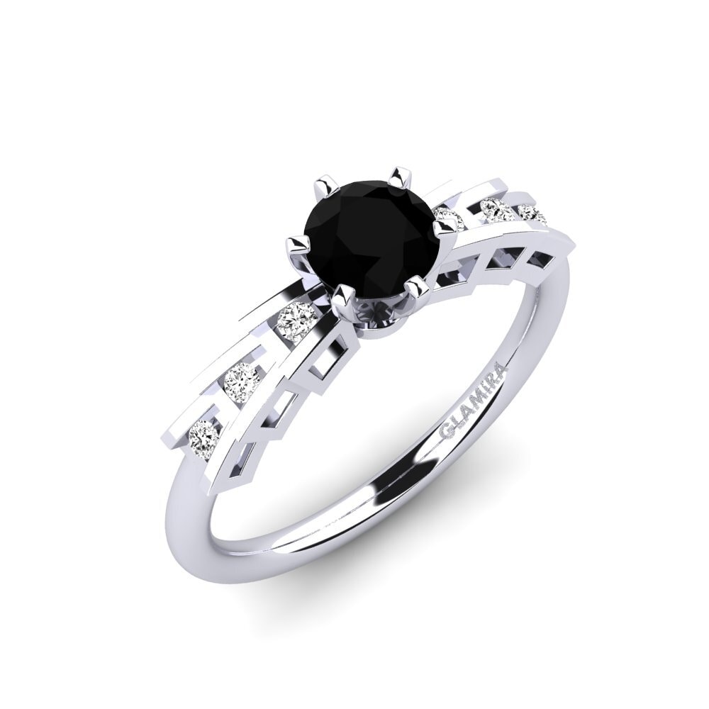 Ónix Negro Anillo de compromiso Egidiana