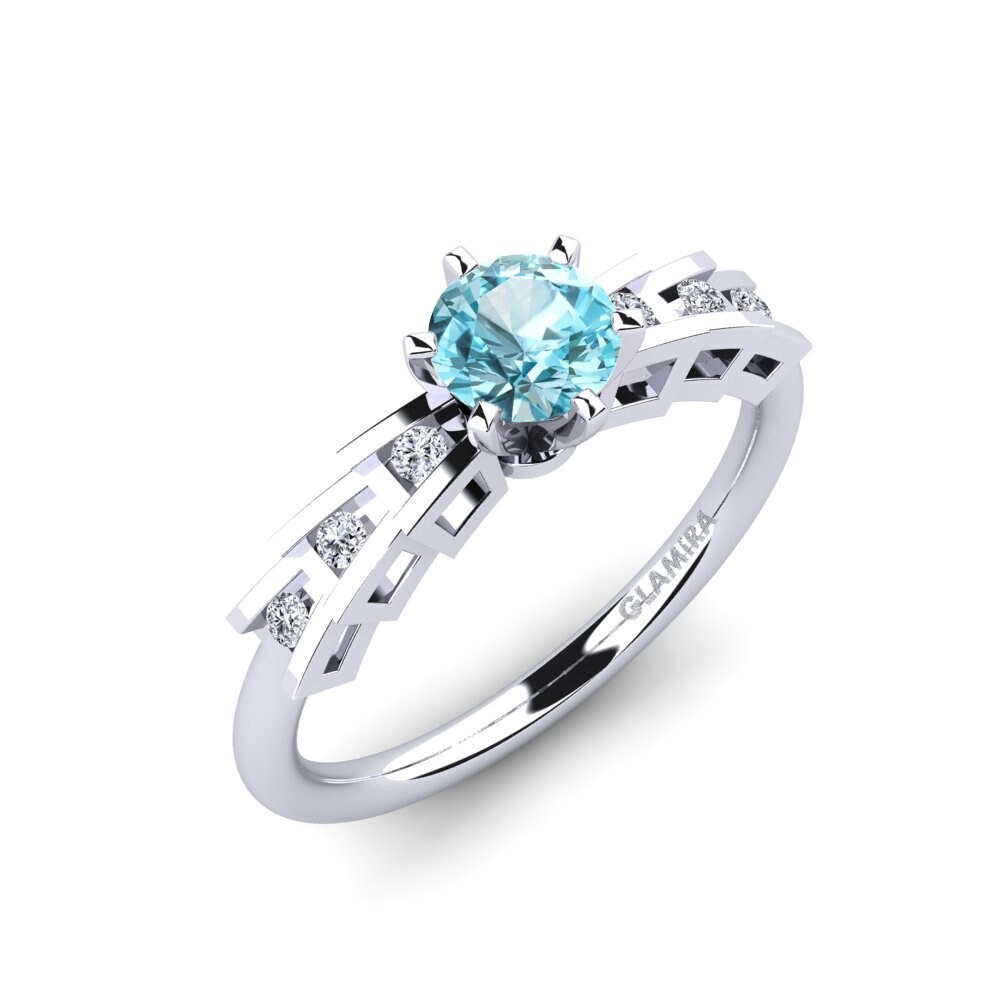 Blue Zircon Engagement Ring Egidiana