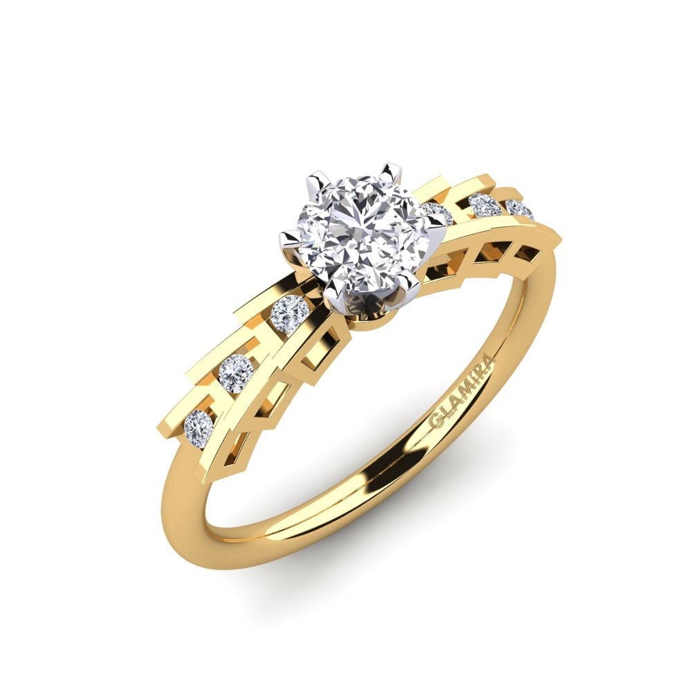9ct Yellow & White Gold Engagement Ring Egidiana