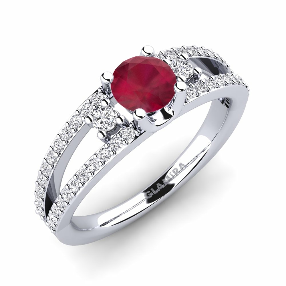 0.5 重量（克拉） 紅寶石 訂婚戒指 Egilina