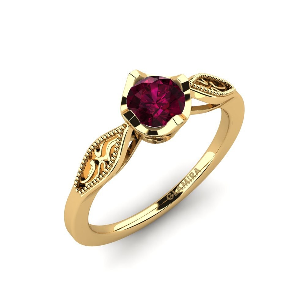 Vàng 9K Đá Rhodolite Nhẫn đính hôn Eglantine