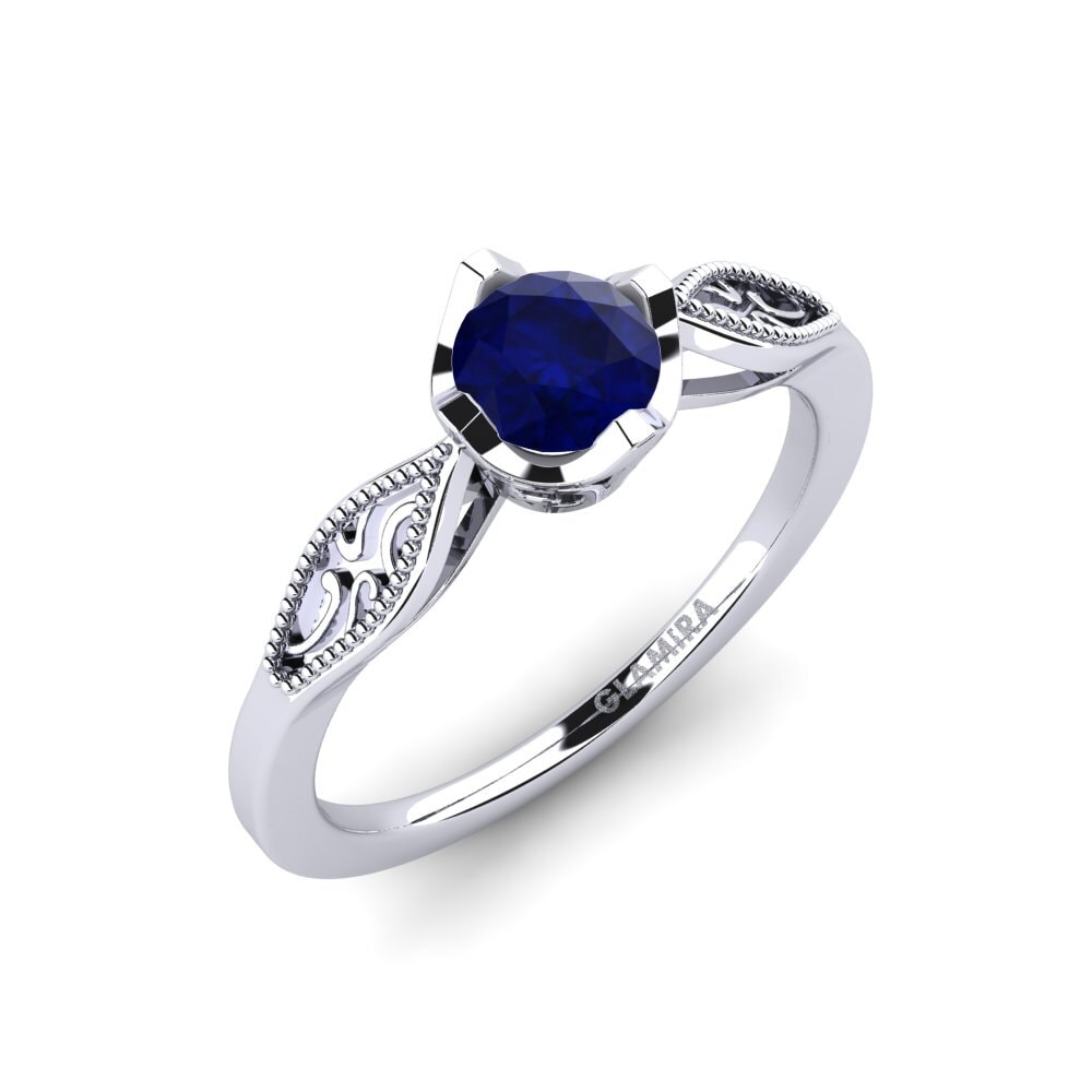 14ct White Gold Sapphire Engagement Ring Eglantine