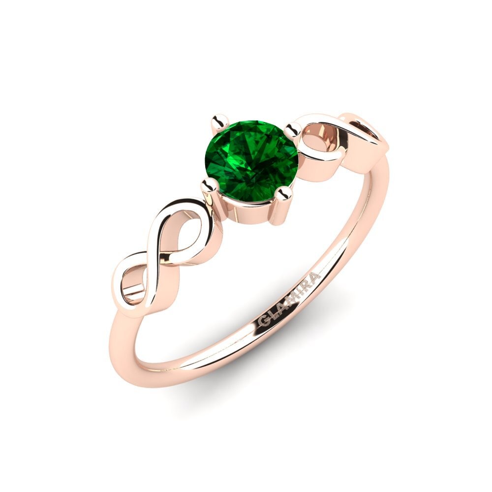 14ct Rose Gold Green Zirconia Women's Ring Ehtel