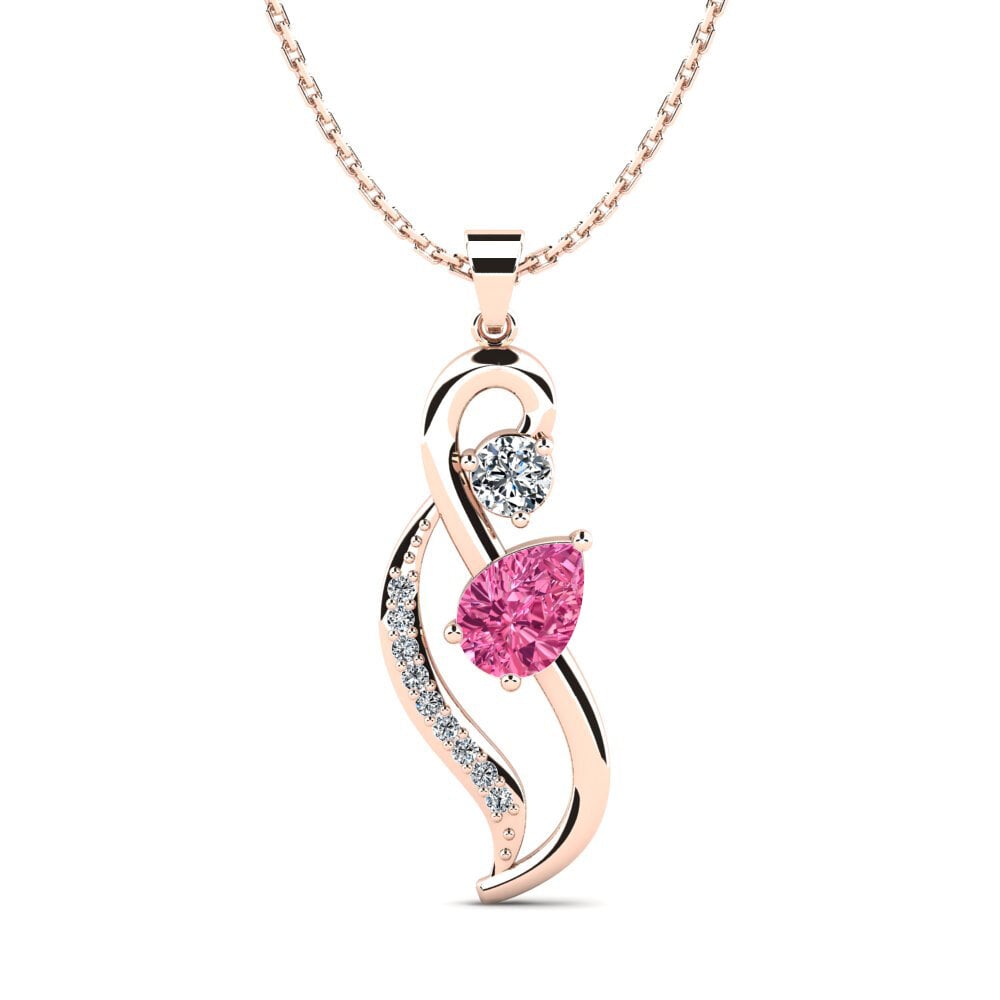 14ct Rose Gold Pink Tourmaline Women's Pendant Eider