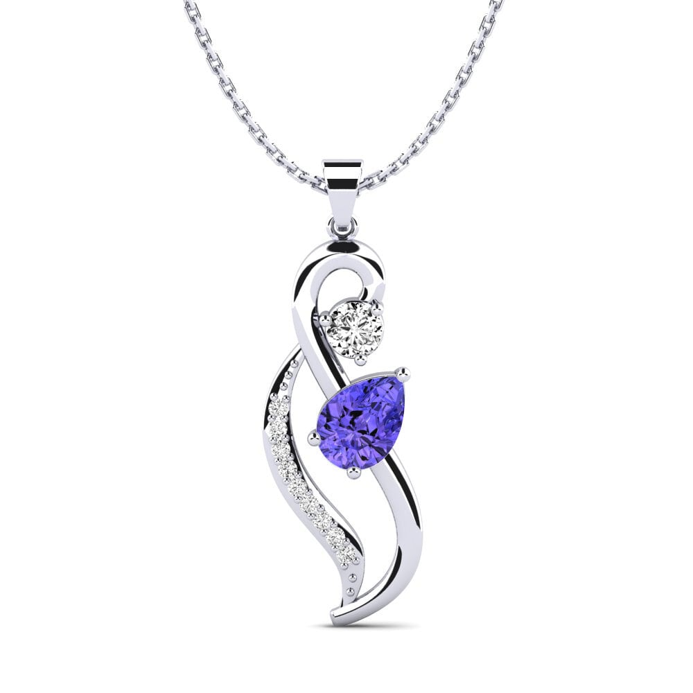 18ct White Gold Tanzanite Women's Pendant Eider