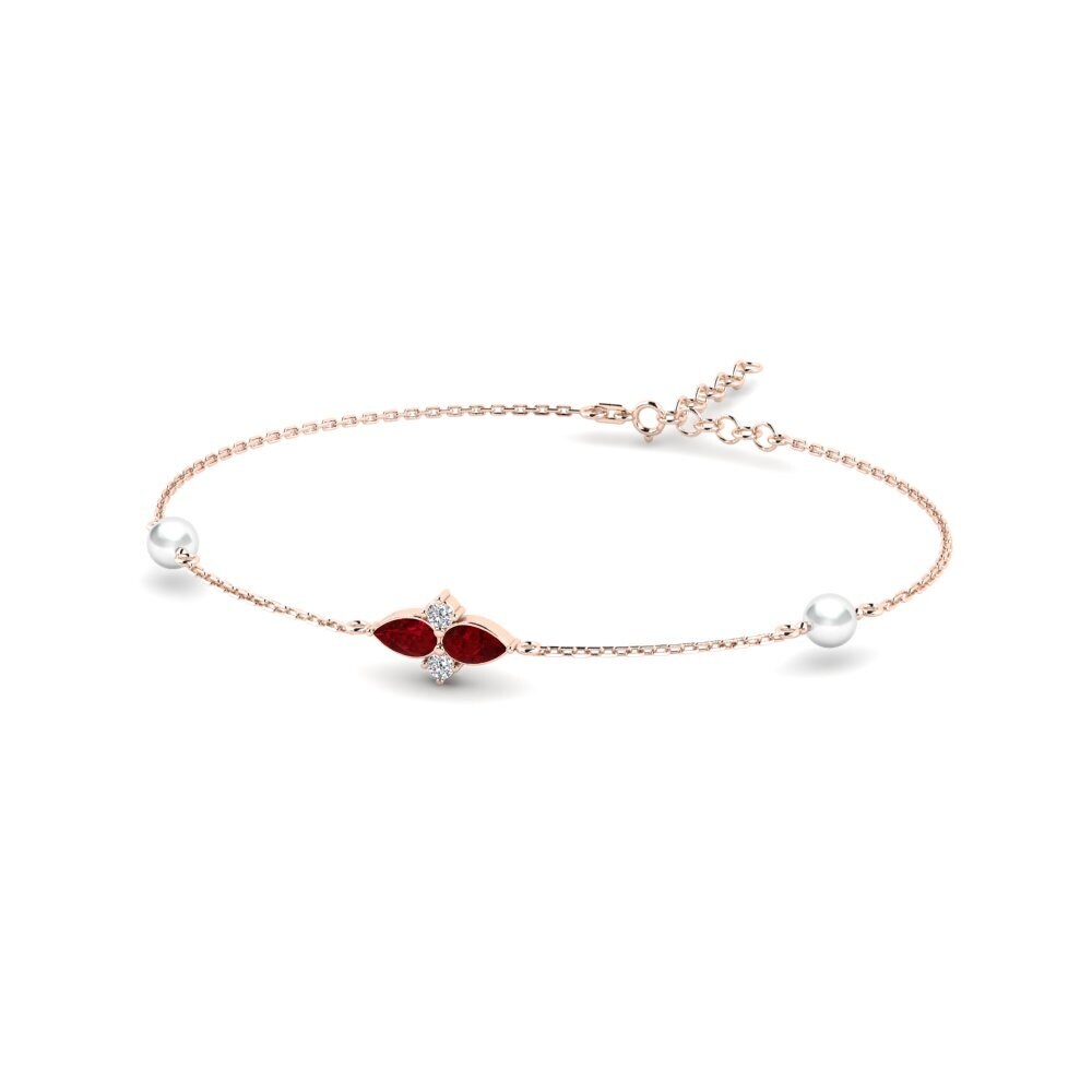 Rotgold 585 Roter Zirkonia Damen armband Eiffel