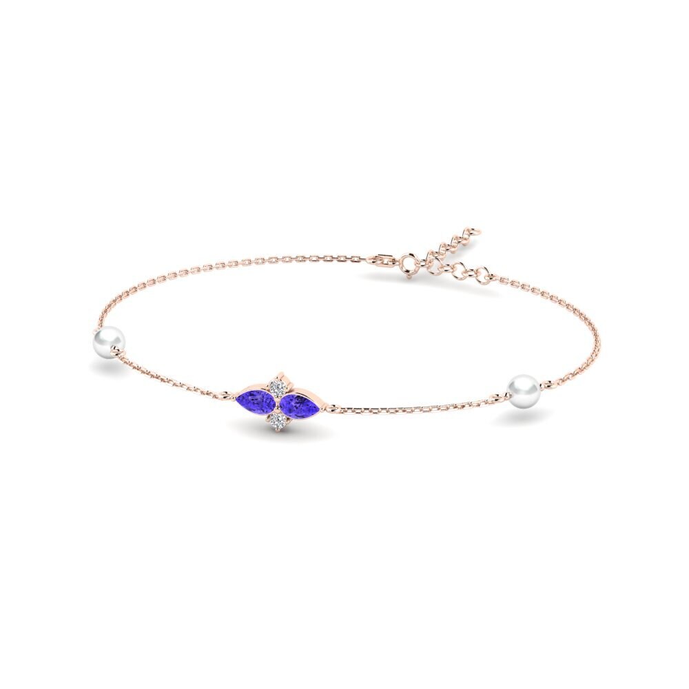 14ct Rose Gold Tanzanite Women's Bracelet Eiffel