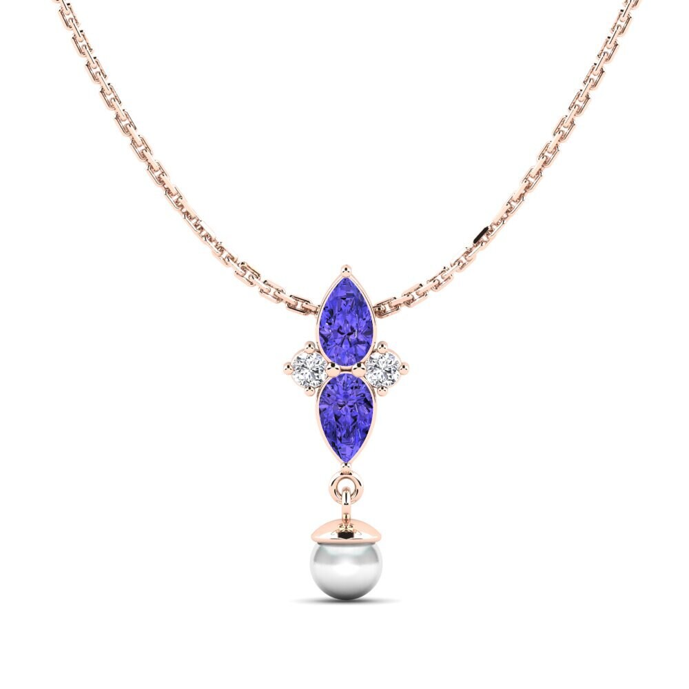 14ct Rose Gold Tanzanite Women's Pendant Eiffel