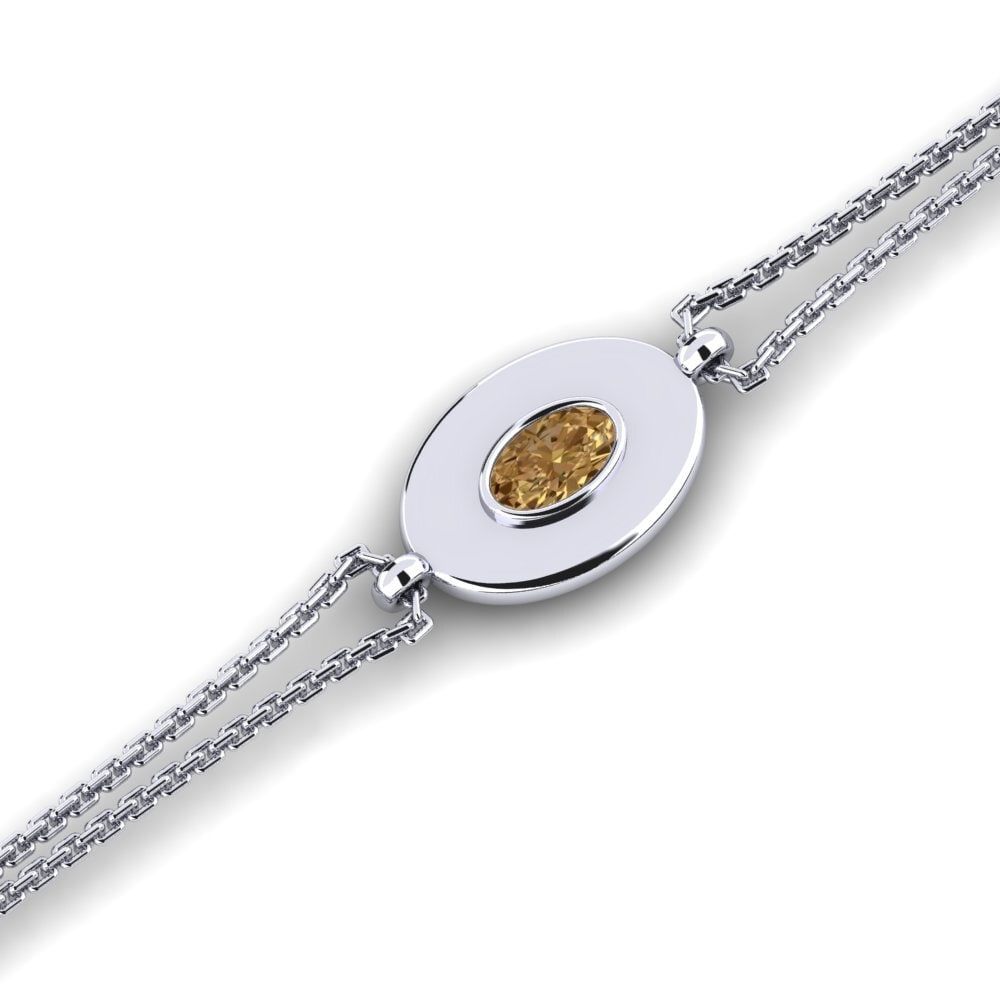 Ovalado Diamante marrón Pulsera Eigaoh