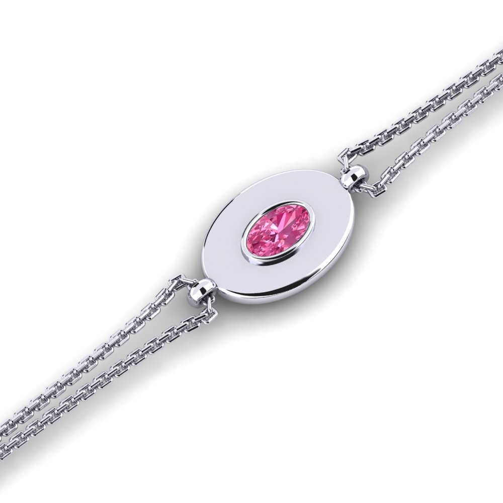 Oval Pink Tourmaline Women's Bracelet Eigaoh