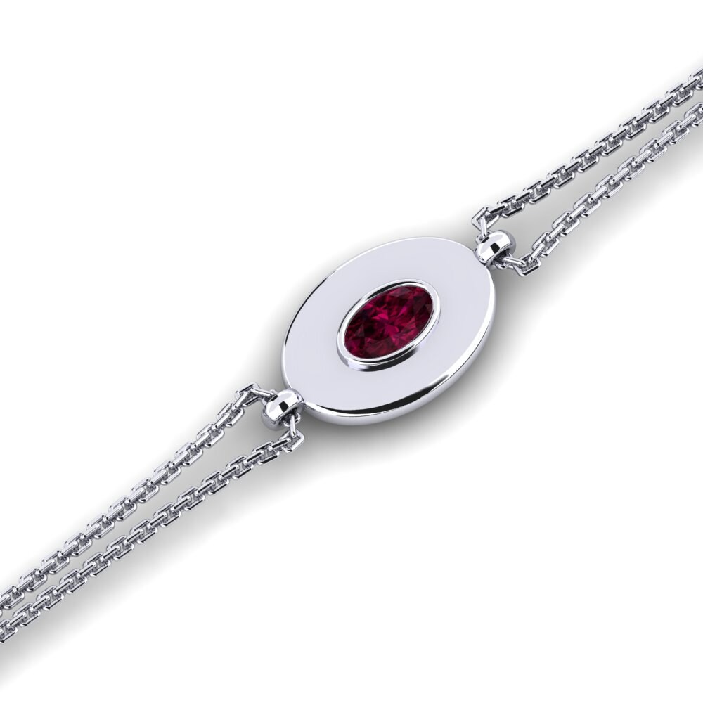 Oval Rhodolite Garnet Women's Bracelet Eigaoh