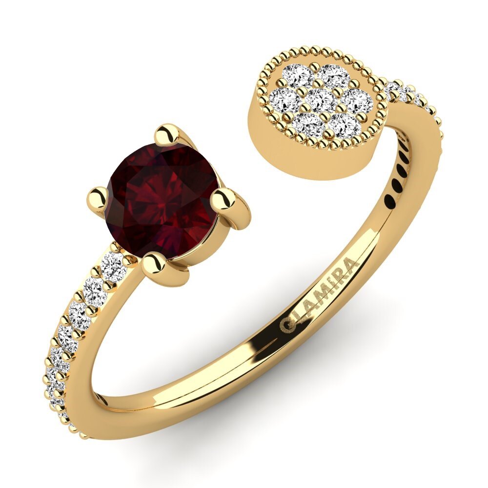 9k Oro Amarillo Granate Anillo Eilise
