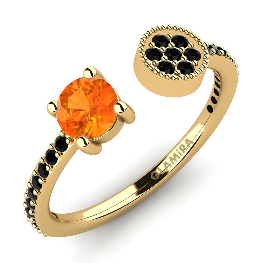 18k Oro Amarillo Zafiro Naranja Anillo Eilise