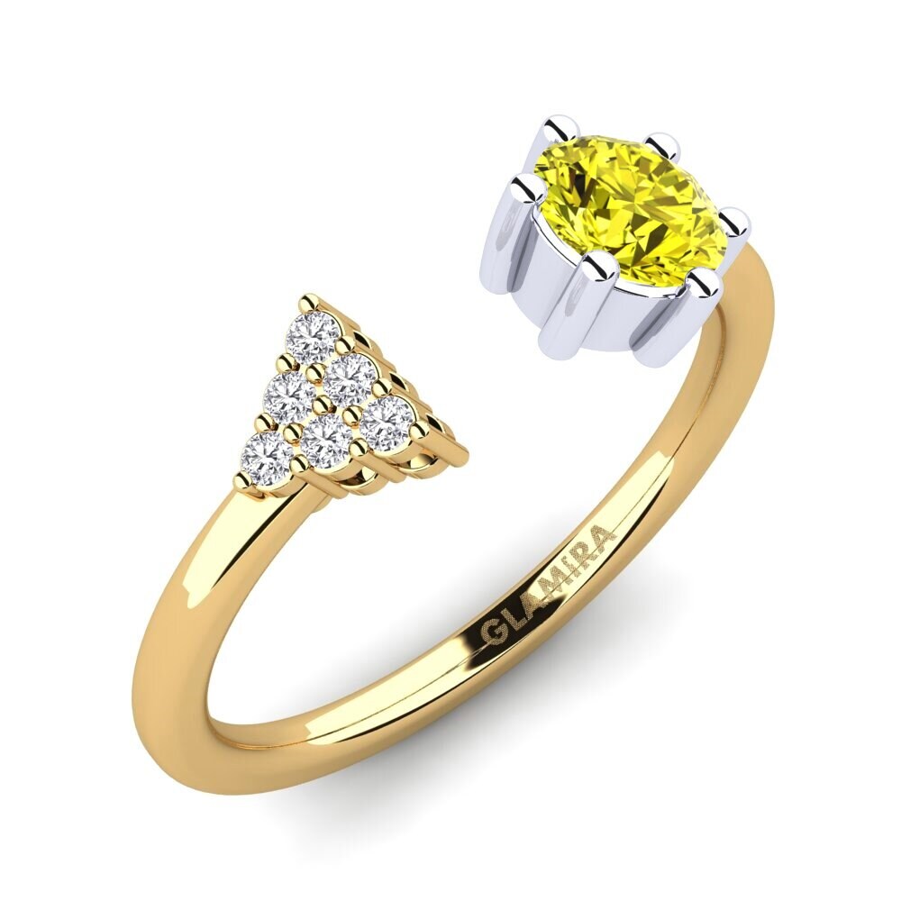 9ct Yellow & White Gold Yellow Diamond Ring Eiluned