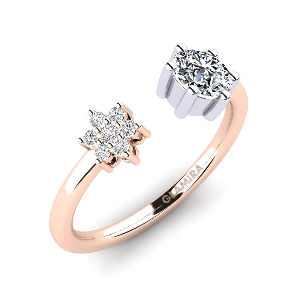 Oro Rosso & Bianco 585 Zircone Anello Eily