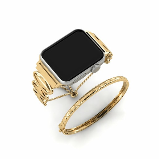Apple Watch® Einstakt Set Stainless Steel / 375 Yellow Gold