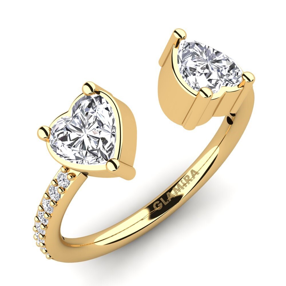 18K Geel Goud Laboratorium Gekweekte Diamant Verlovingsring Eionia